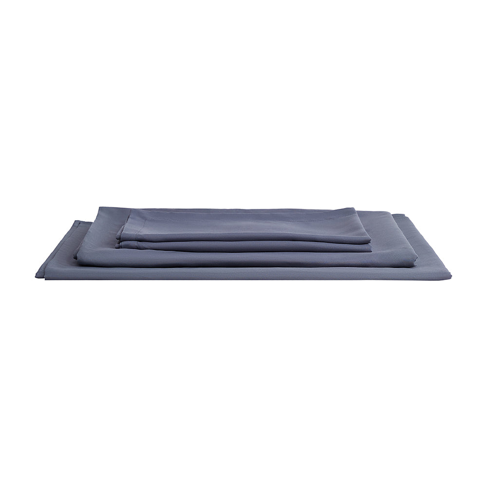 Silver Grey Polyester Bedding Sheet Set for Queen Bed