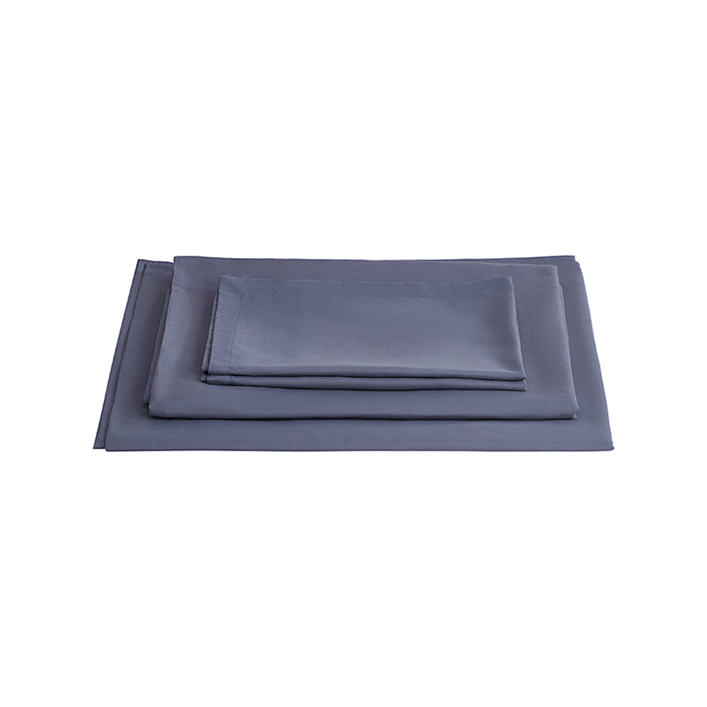 Silver Grey Polyester Bedding Sheet Set for Queen Bed